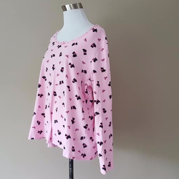 Pajama Top Long Sleeved Pink With Doggies XL - Picture 4 of 6